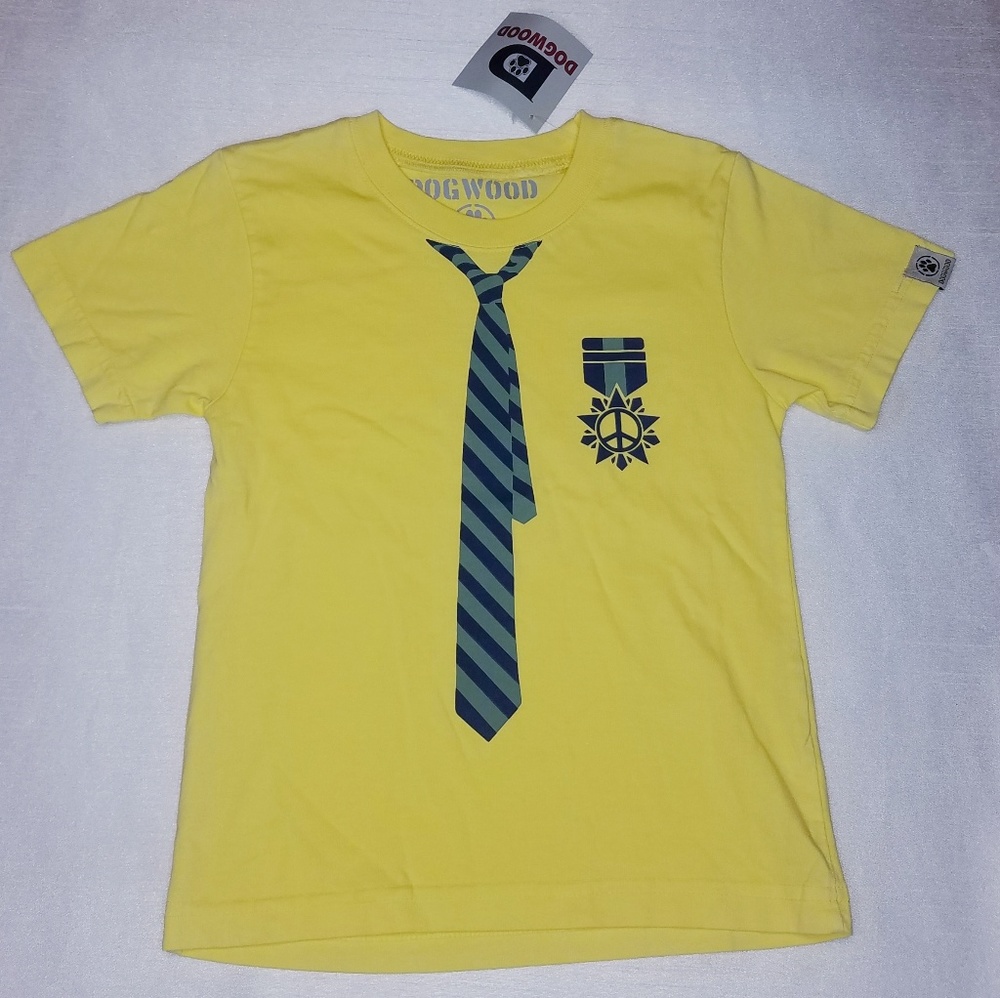 Dogwood boys T-shirt yellow with a blue tie